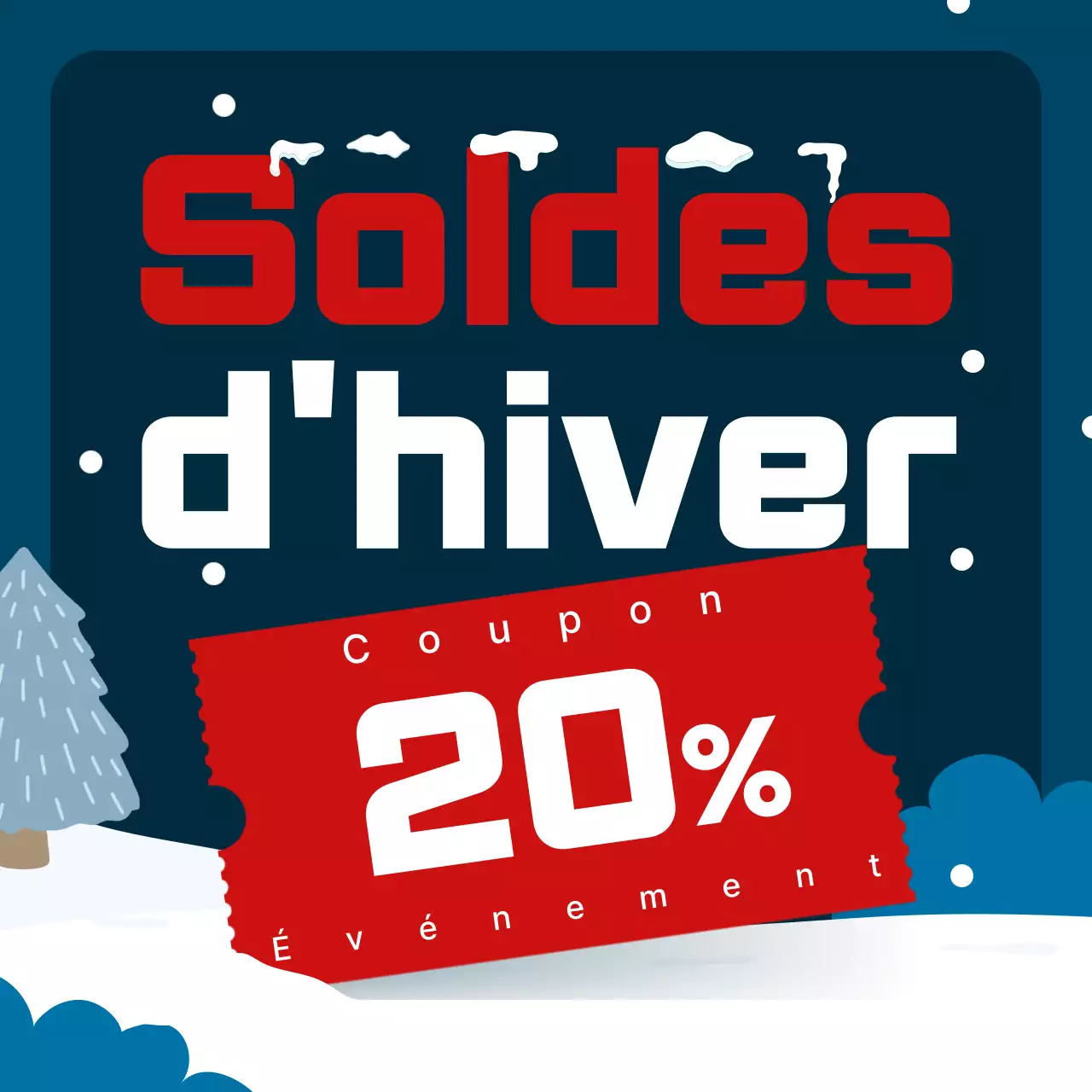 Événements d'hiver cosy bleu clair