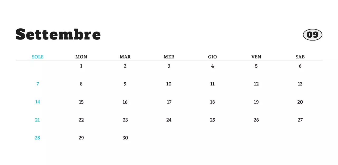 Calendario fotografico degli animali del balletto bianco e ordinato