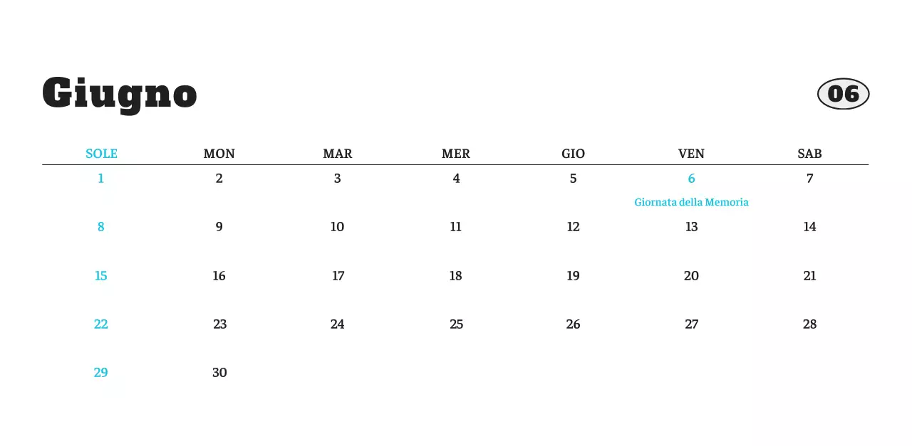 Calendario fotografico degli animali del balletto bianco e ordinato