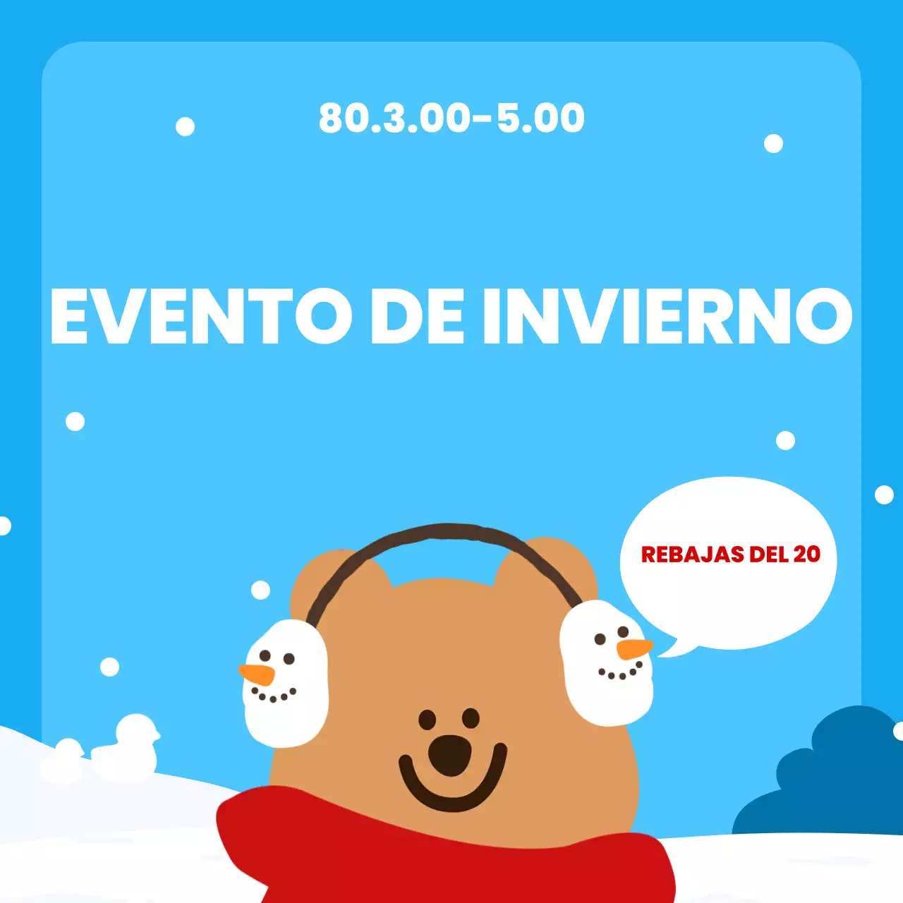 Eventos de invierno acogedores en azul claro