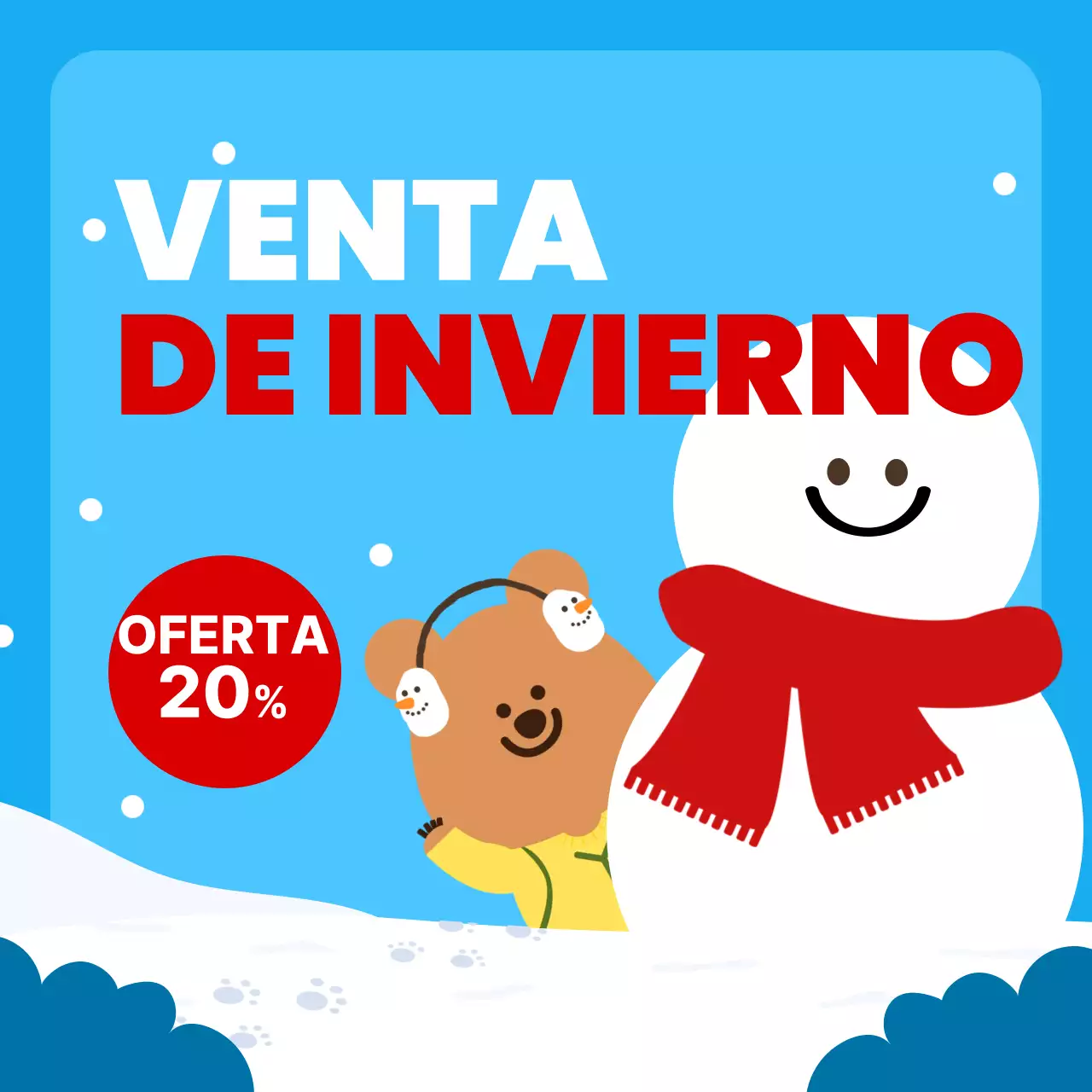 Eventos de invierno acogedores en azul claro