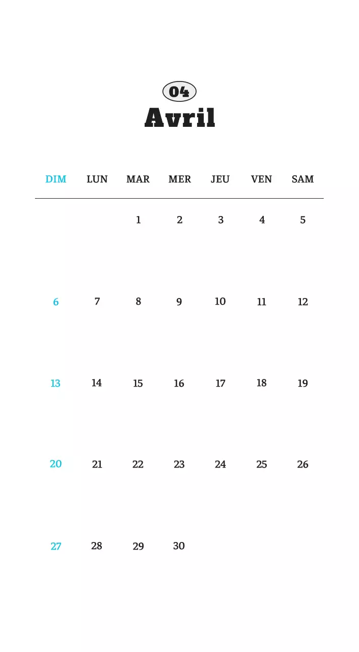 Calendrier photo blanc Neat Ballet Animal