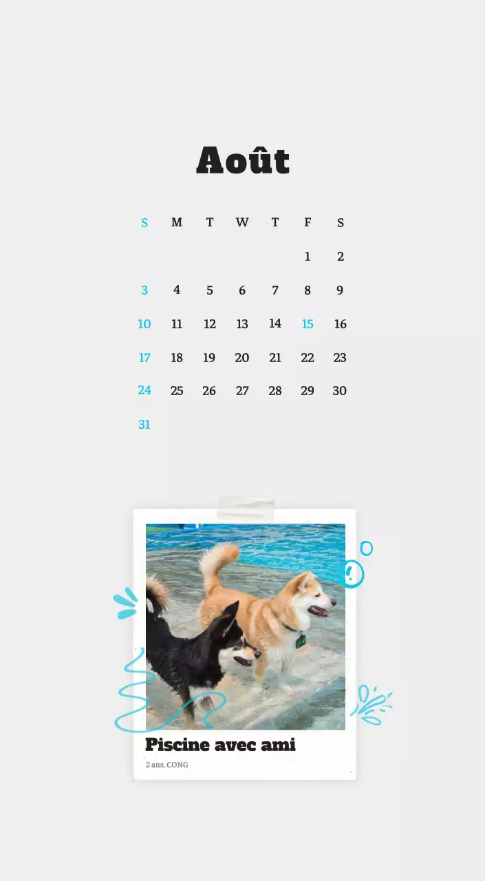 Calendrier photo blanc Neat Ballet Animal