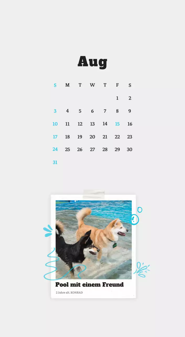 Weißer Neat Ballet-Tier-Fotokalender