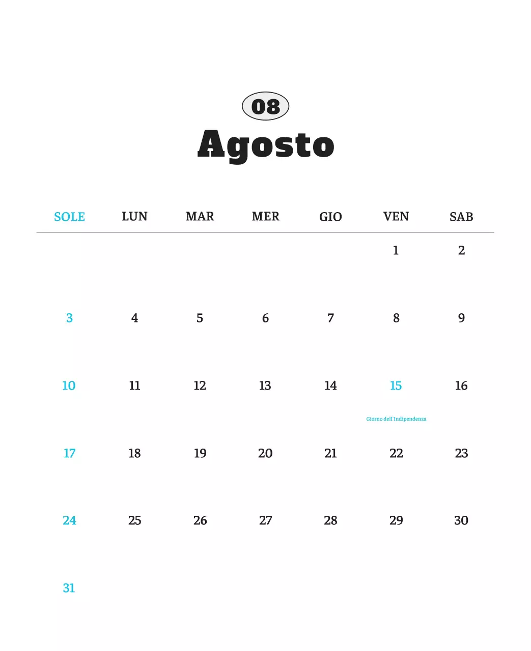 Calendario fotografico degli animali del balletto bianco e ordinato