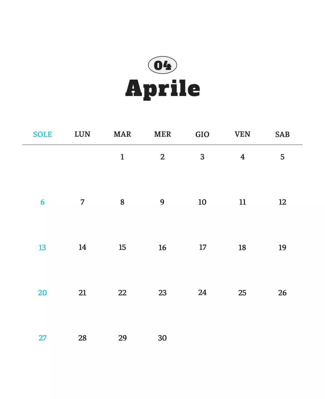 Calendario fotografico degli animali del balletto bianco e ordinato