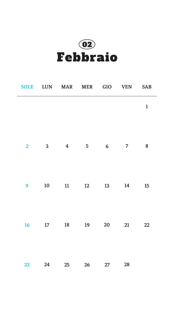 Calendario fotografico degli animali del balletto bianco e ordinato