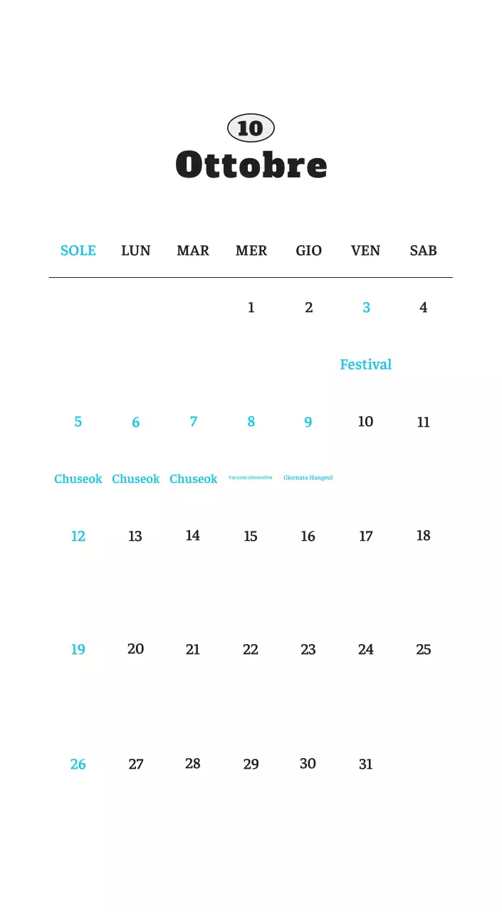 Calendario fotografico degli animali del balletto bianco e ordinato