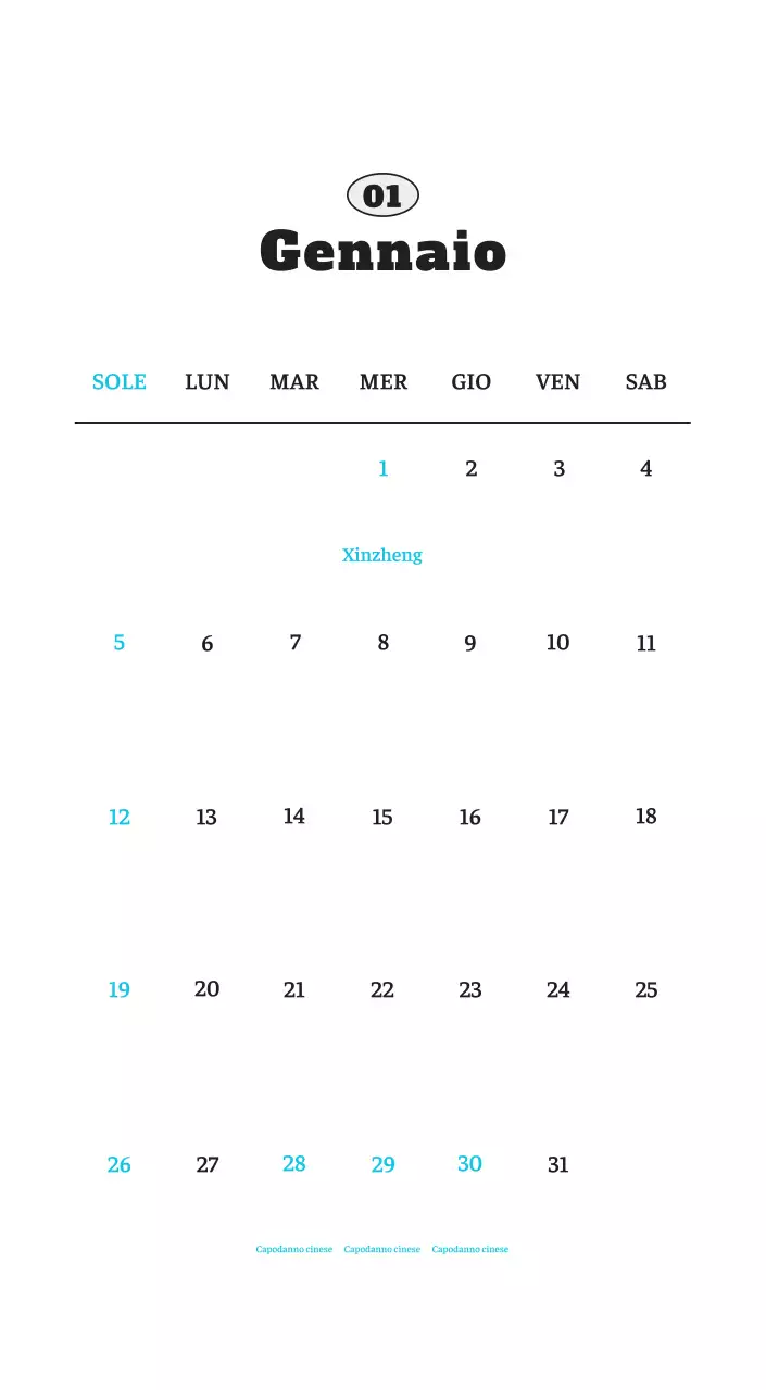 Calendario fotografico degli animali del balletto bianco e ordinato