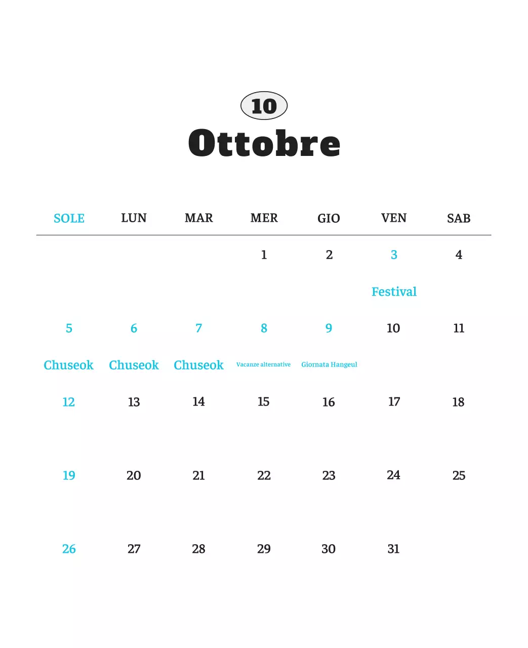 Calendario fotografico degli animali del balletto bianco e ordinato