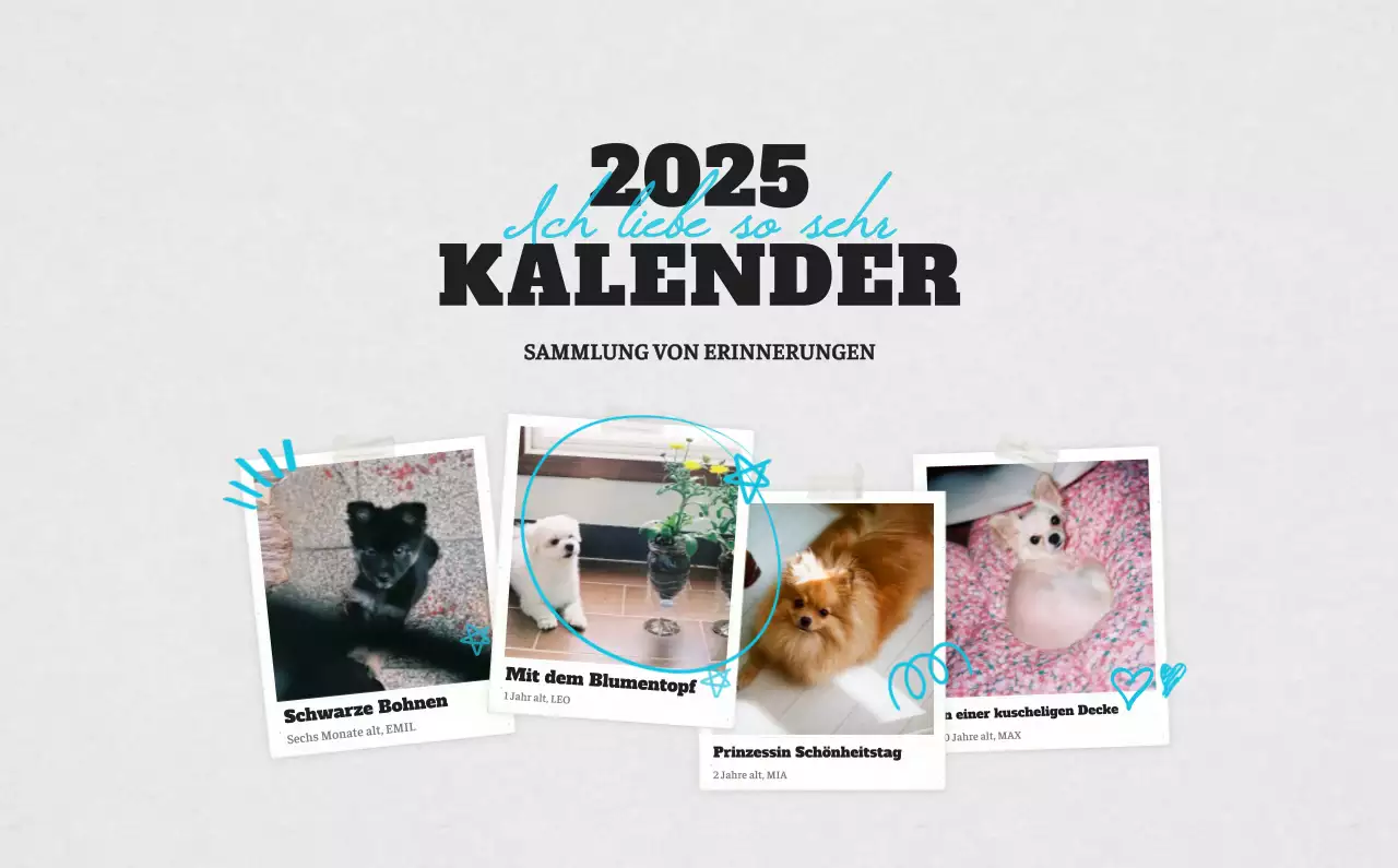 Weißer Neat Ballet-Tier-Fotokalender