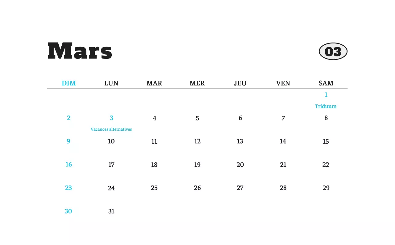 Calendrier photo blanc Neat Ballet Animal