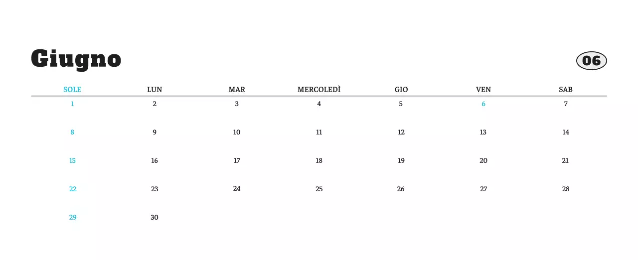 Calendario fotografico degli animali del balletto bianco e ordinato