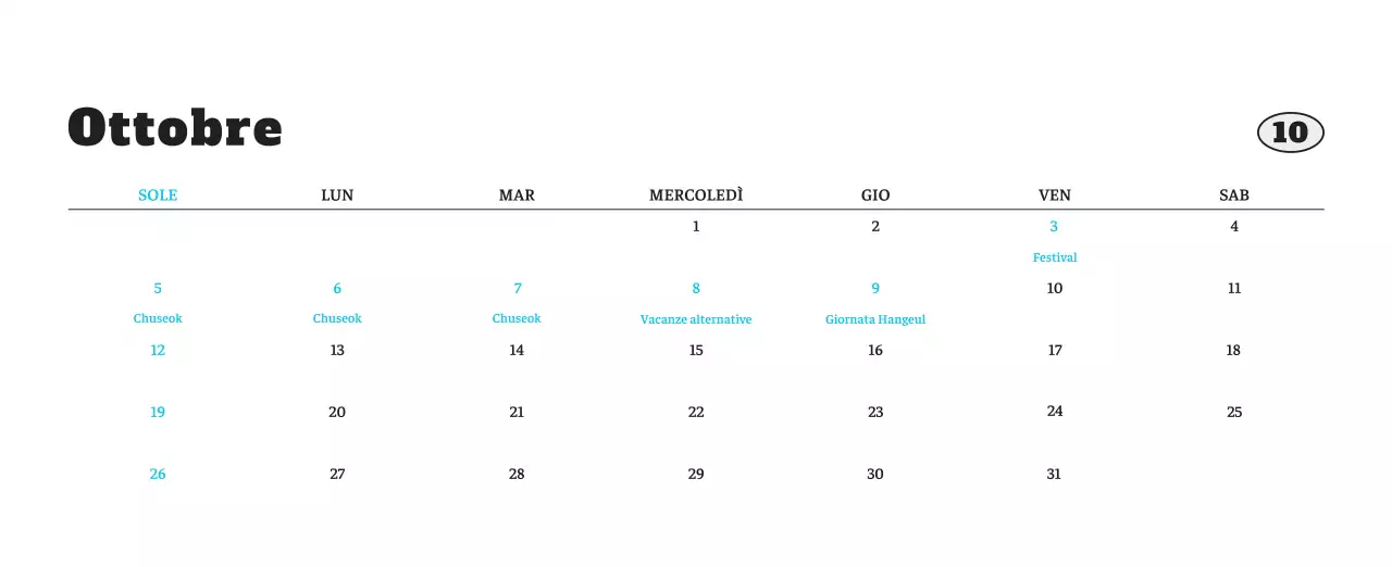 Calendario fotografico degli animali del balletto bianco e ordinato