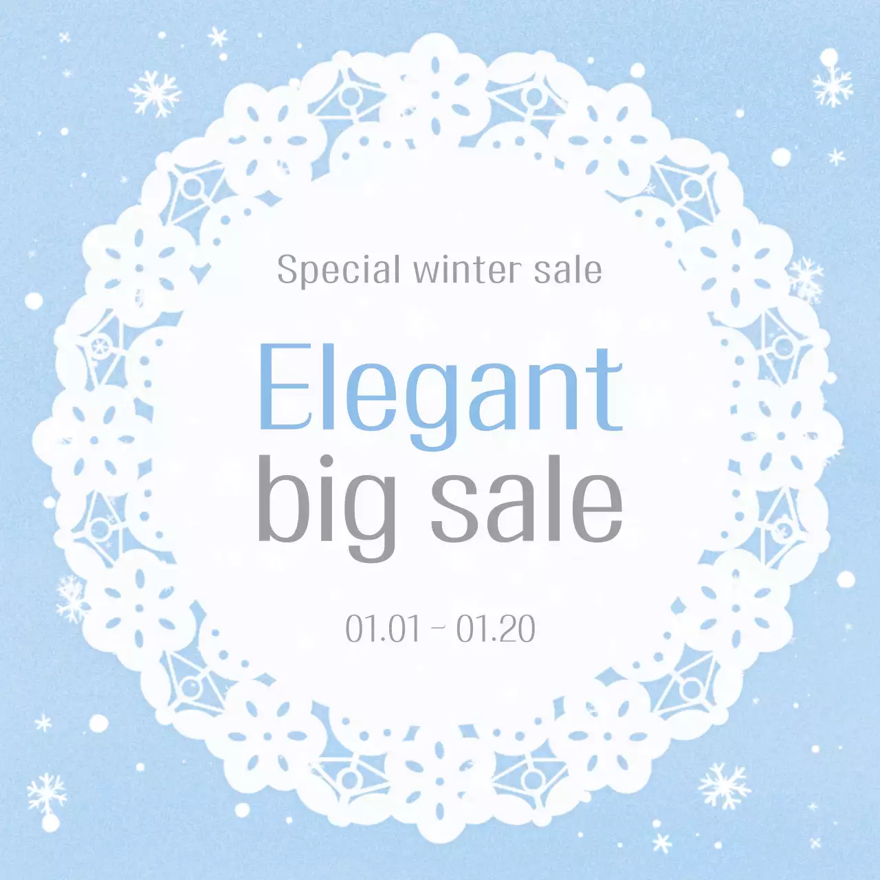 Promosi Musim Dingin Biru Elegan Posting Media Sosial