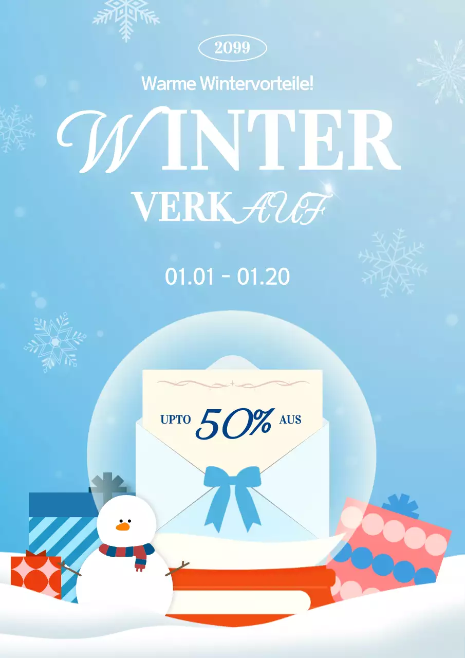 Hellblau Modern Winter Sale Aktion