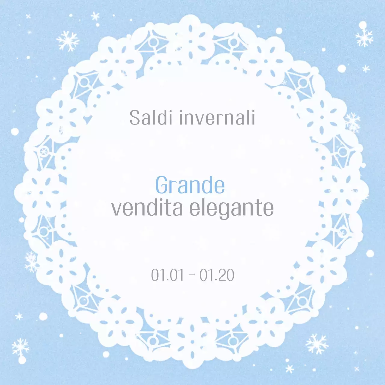 Vendita evento elegante di colore azzurro