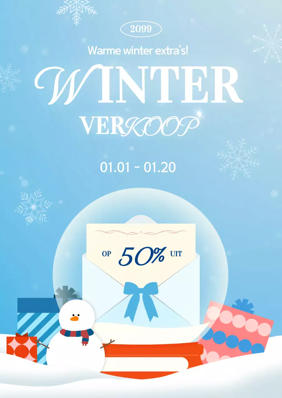 Lichtblauw Modern Winter Uitverkoop Promotie