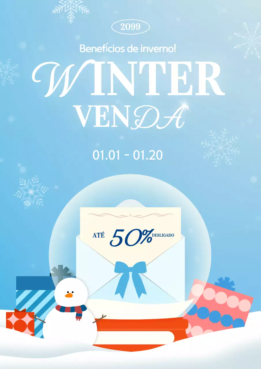 Azul claro Moderno Promoção de inverno