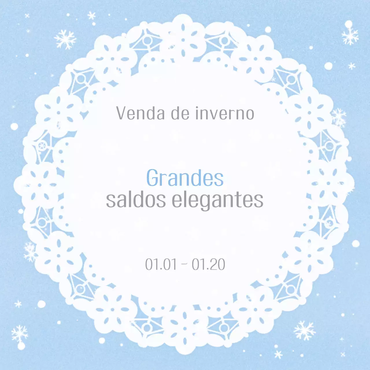 Evento de venda elegante em azul claro