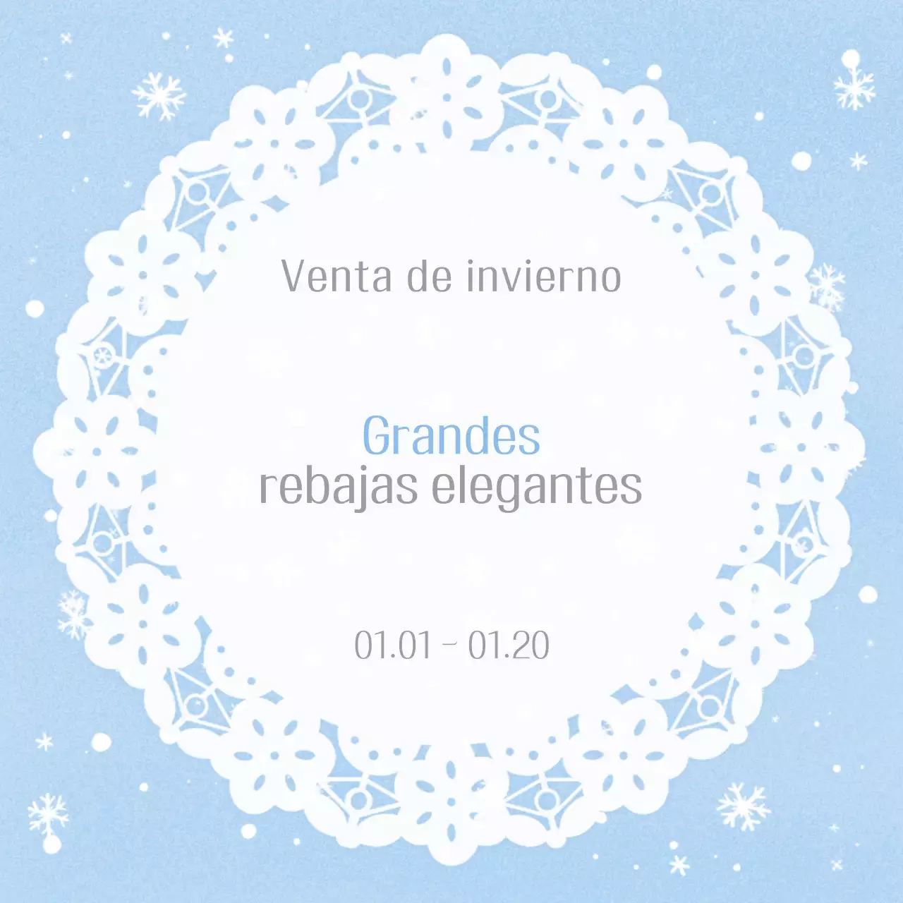 Evento de venta elegante azul claro