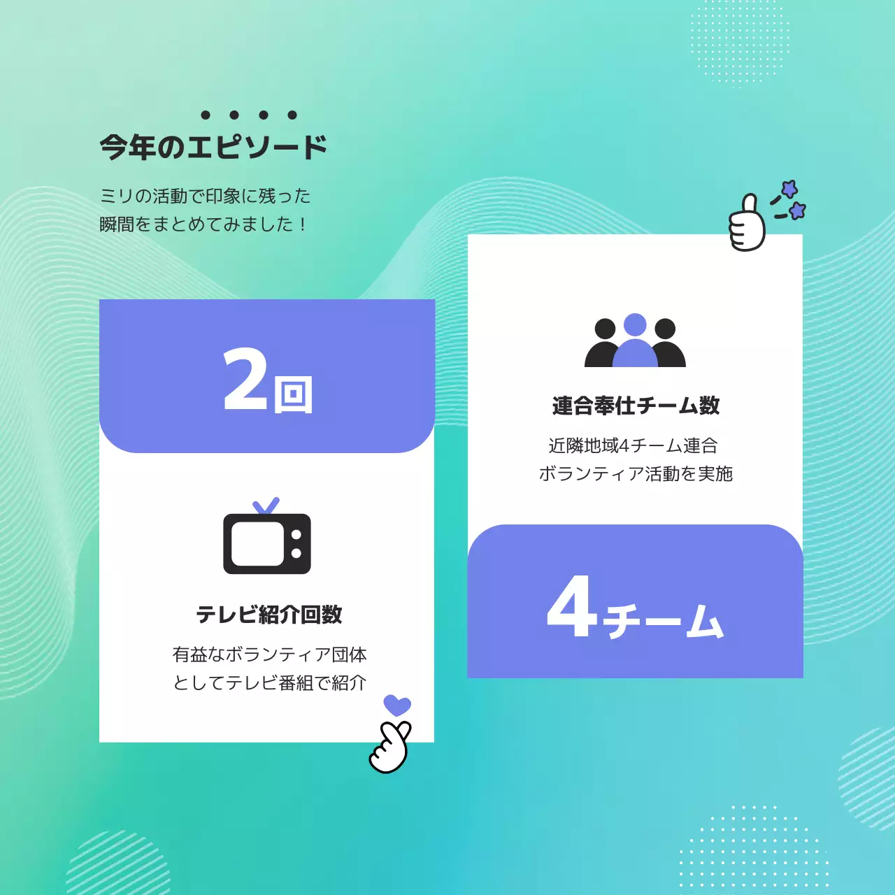 青 シンプル 活動記録 資料 Instagram カルーセル