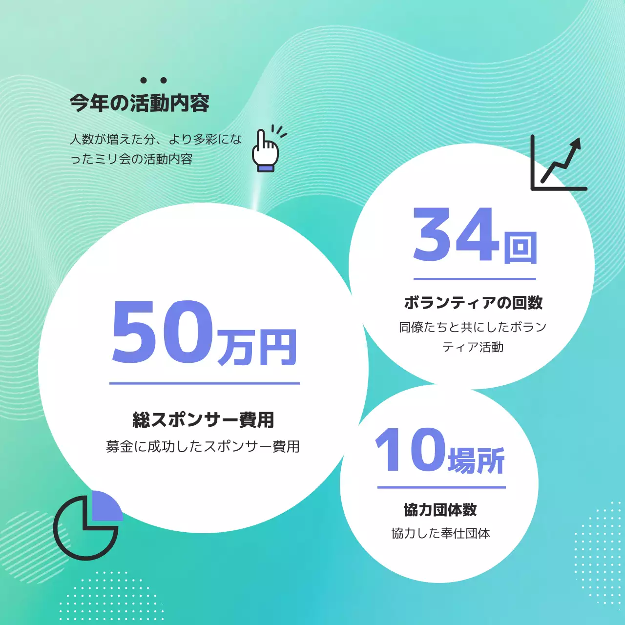 青 シンプル 活動記録 資料 Instagram カルーセル