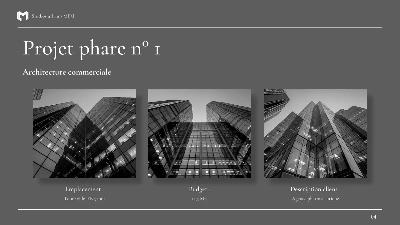 portefeuille d'architecture moderne noire