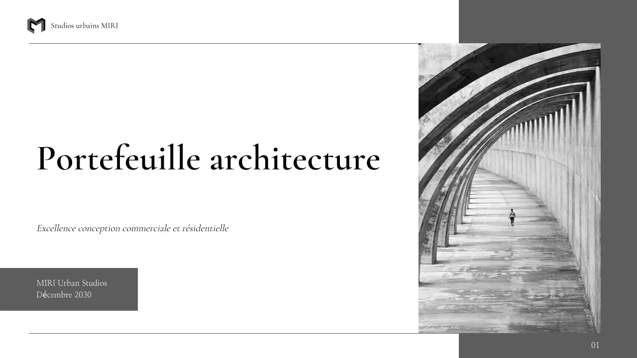 portefeuille d'architecture moderne noire