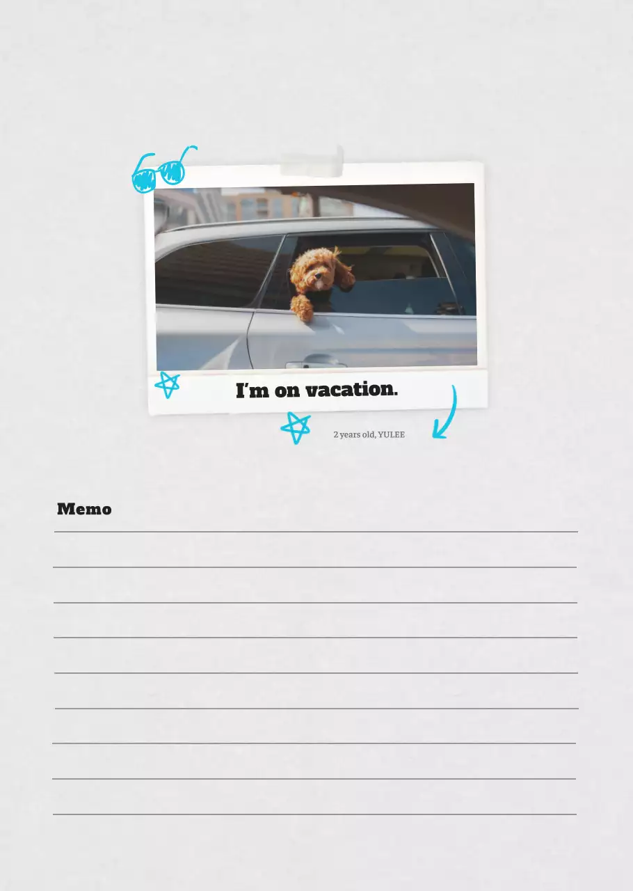 흰색 깔끔 발려동물 포토 캘린더