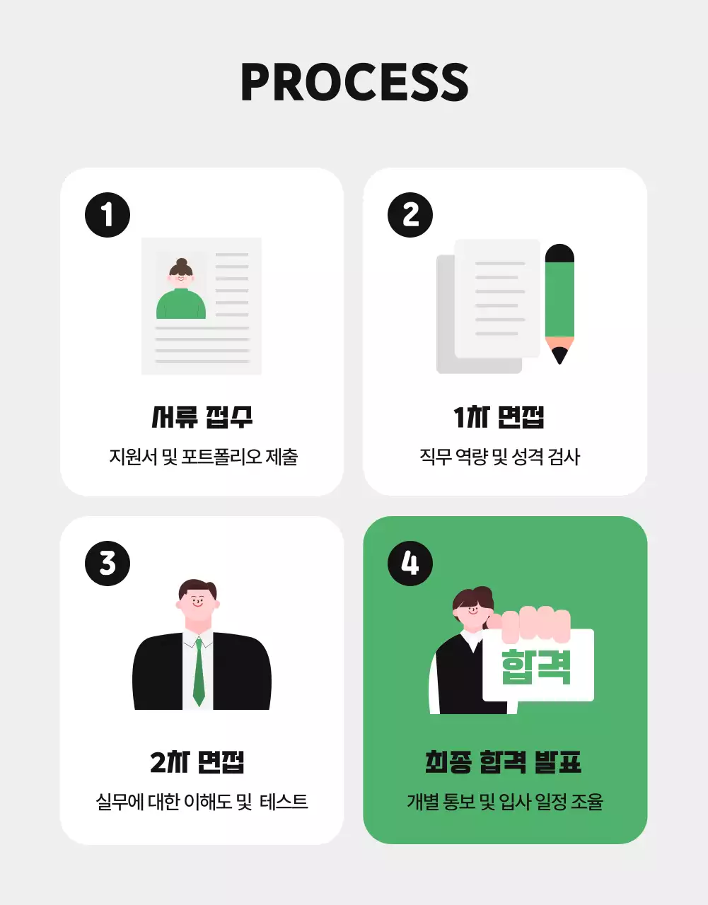 초록 심플 팀원 모집 홍보