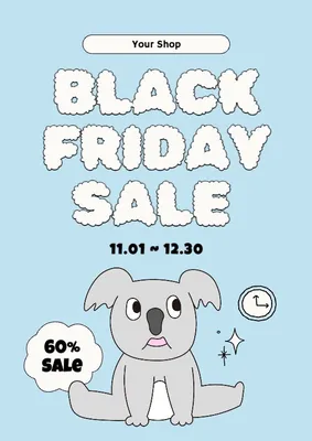 Blue Comic Black Friday Promotion Poster