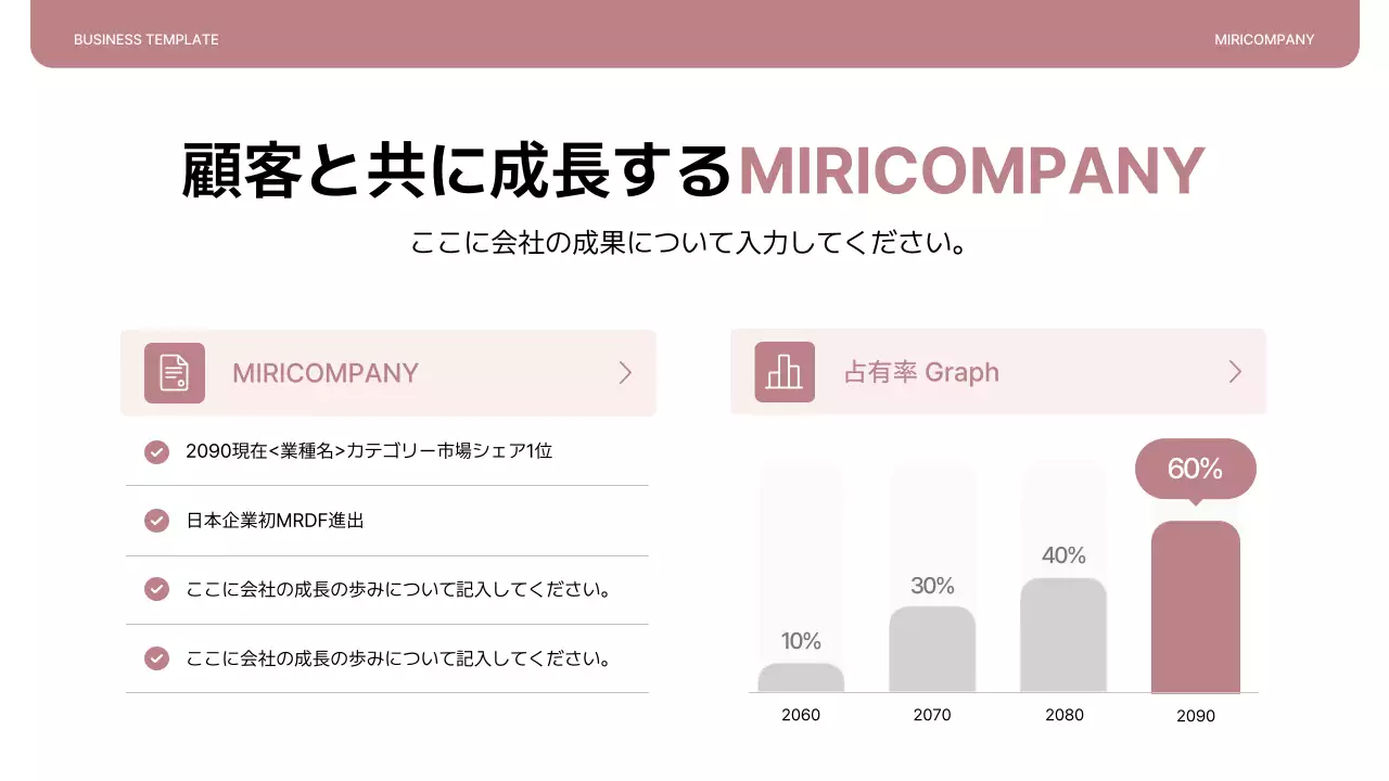 ピンク シンプル 会社紹介 資料 プレゼンテーション