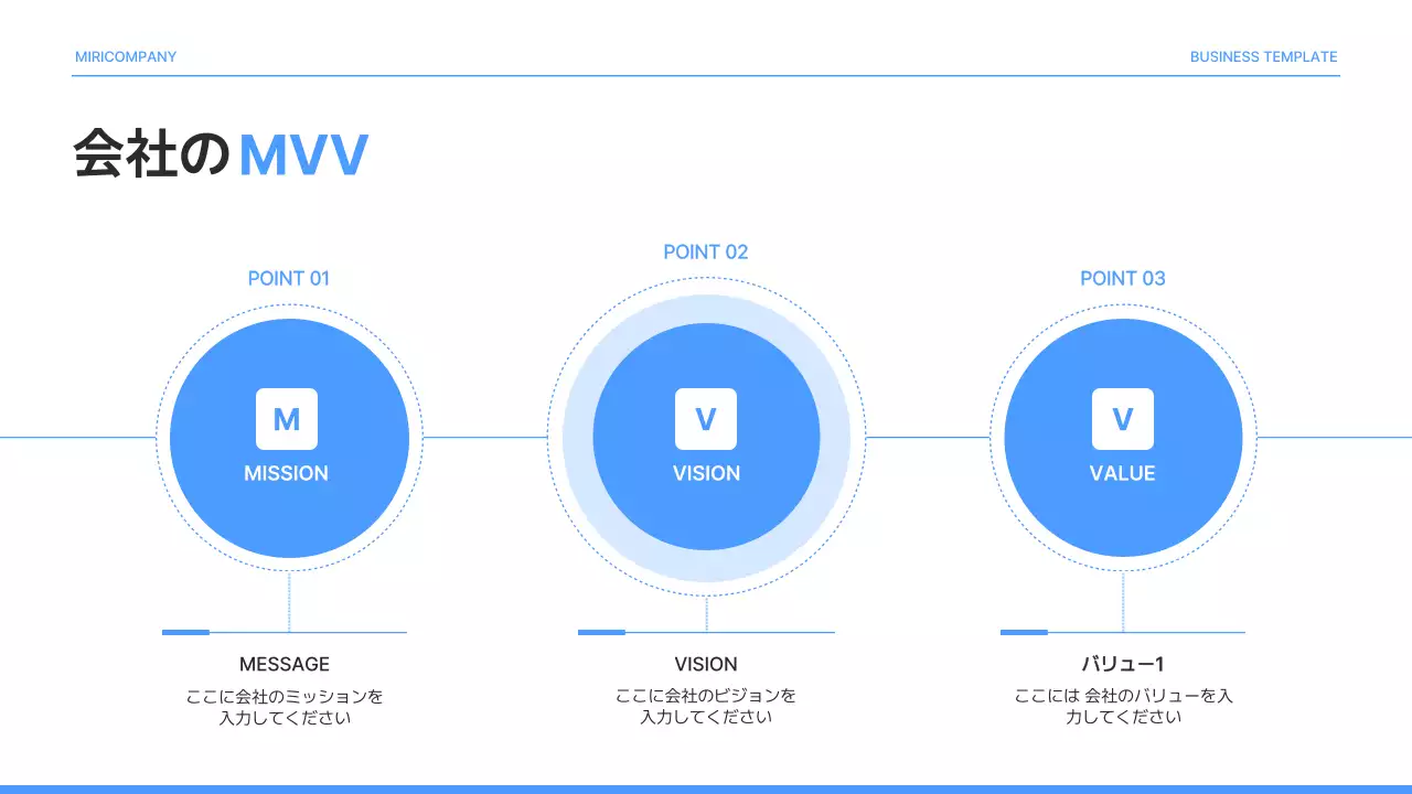 青 モダン 会社案内 プレゼンテーション