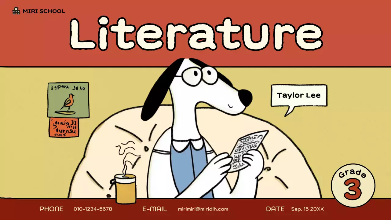 Beige Comic Literature Course Presentation