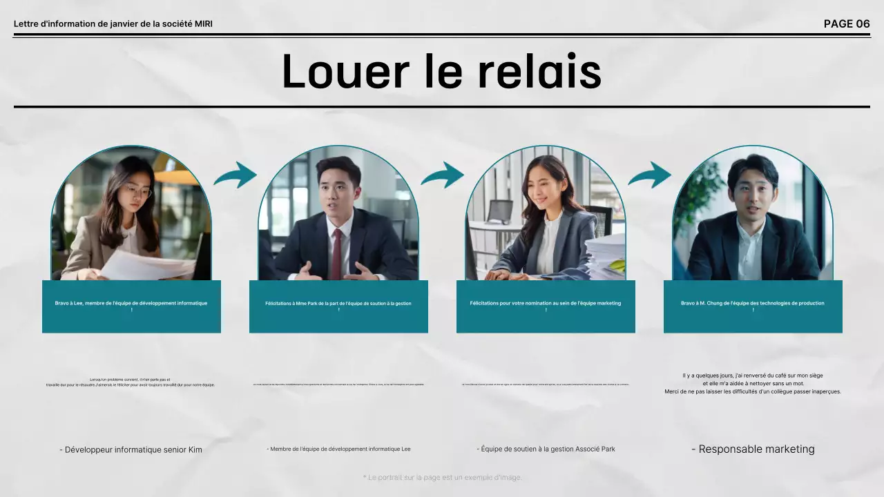 Lettre d'information par défaut en noir et blanc