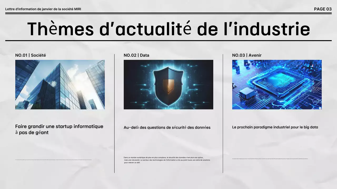 Lettre d'information par défaut en noir et blanc