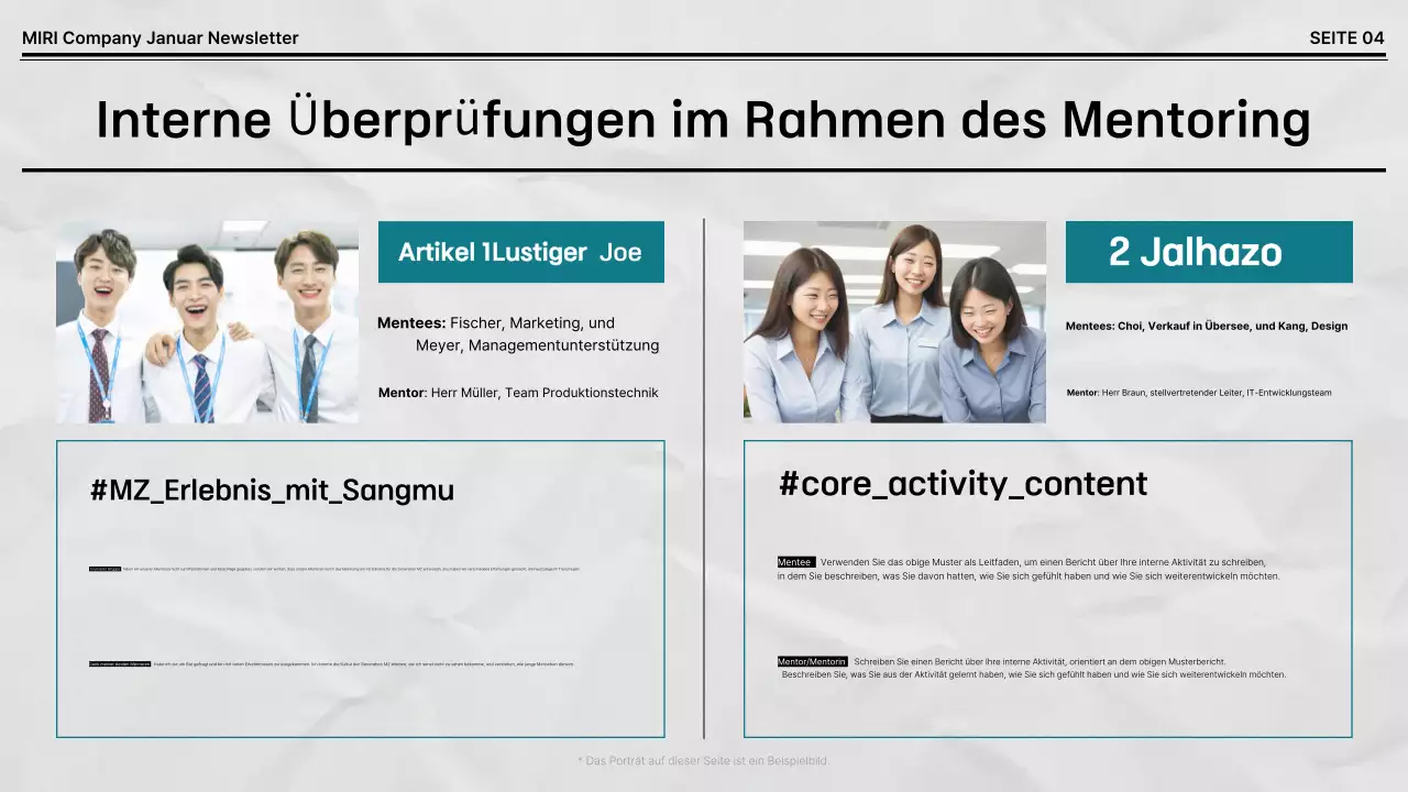 Schwarz-weißer Standard-Firmen-Newsletter