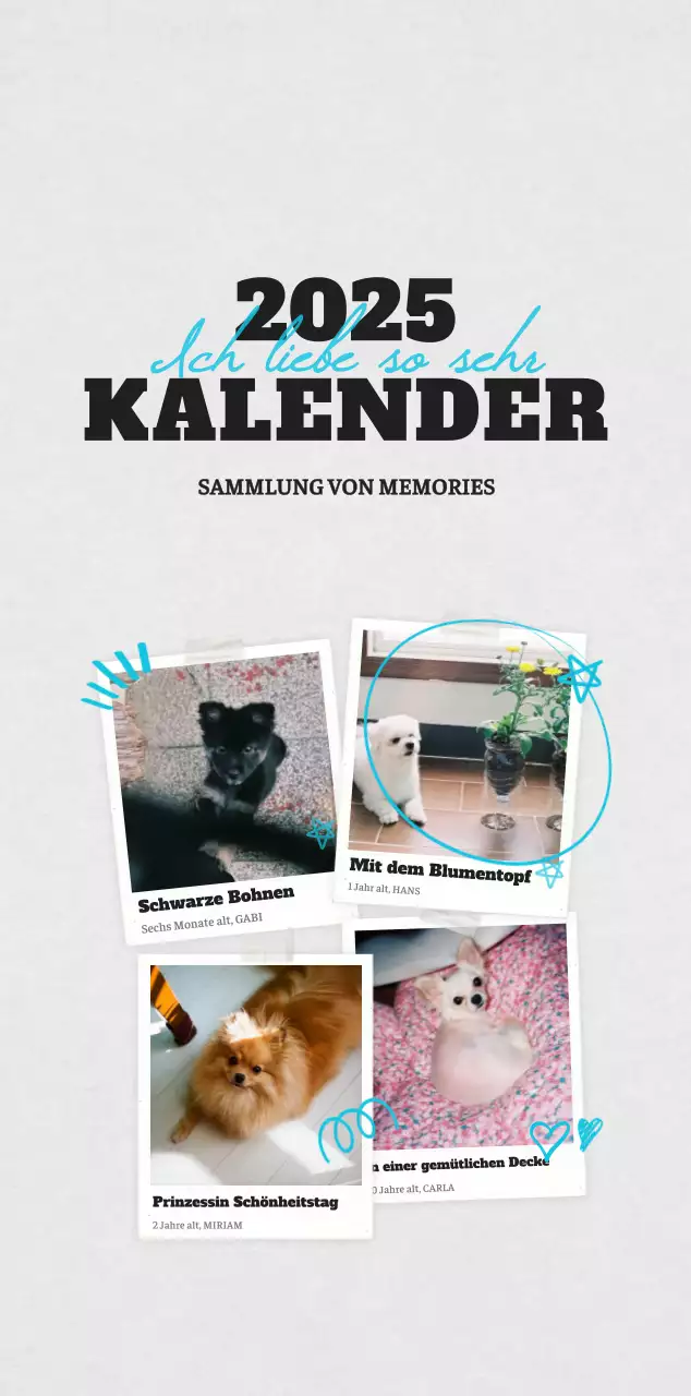 Weißer Neat Ballet-Tier-Fotokalender