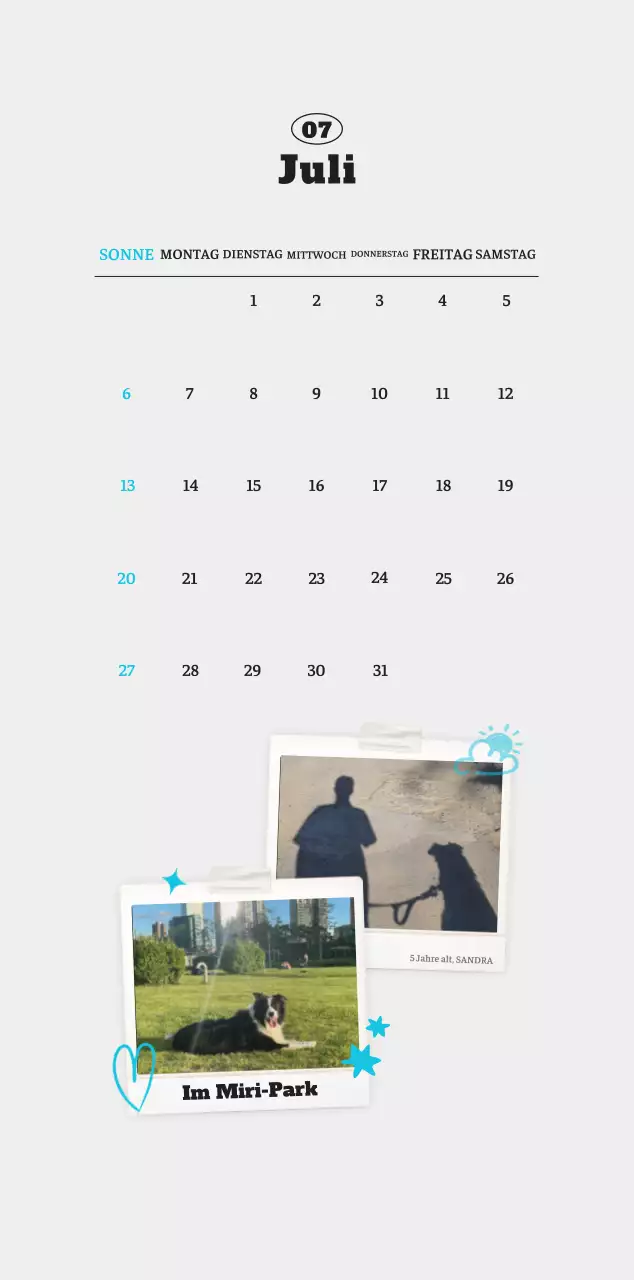 Weißer Neat Ballet-Tier-Fotokalender