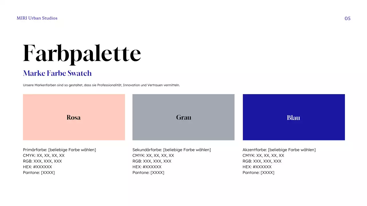 blue modern brand Leitfaden