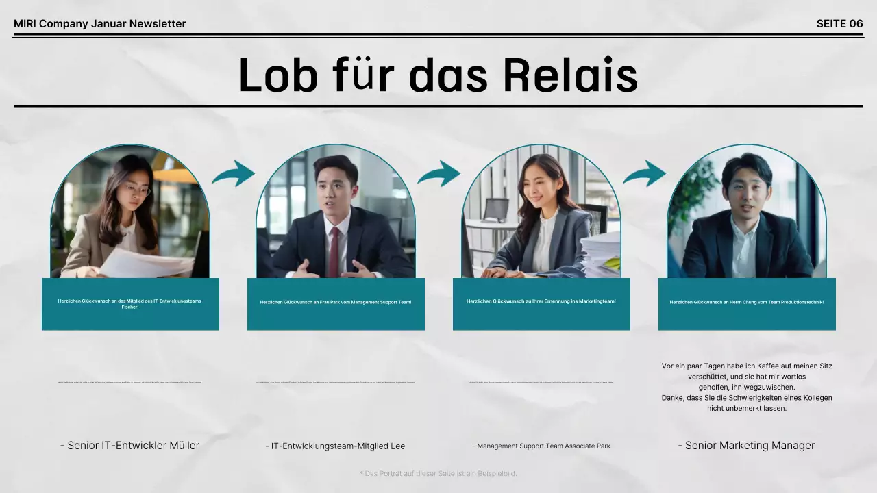 Schwarz-weißer Standard-Firmen-Newsletter