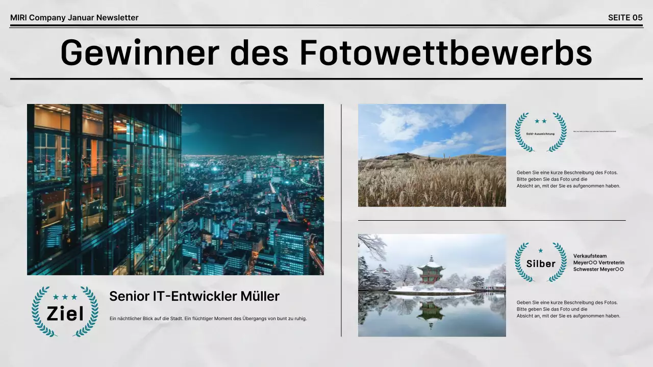 Schwarz-weißer Standard-Firmen-Newsletter