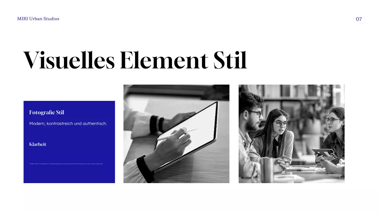 blue modern brand Leitfaden