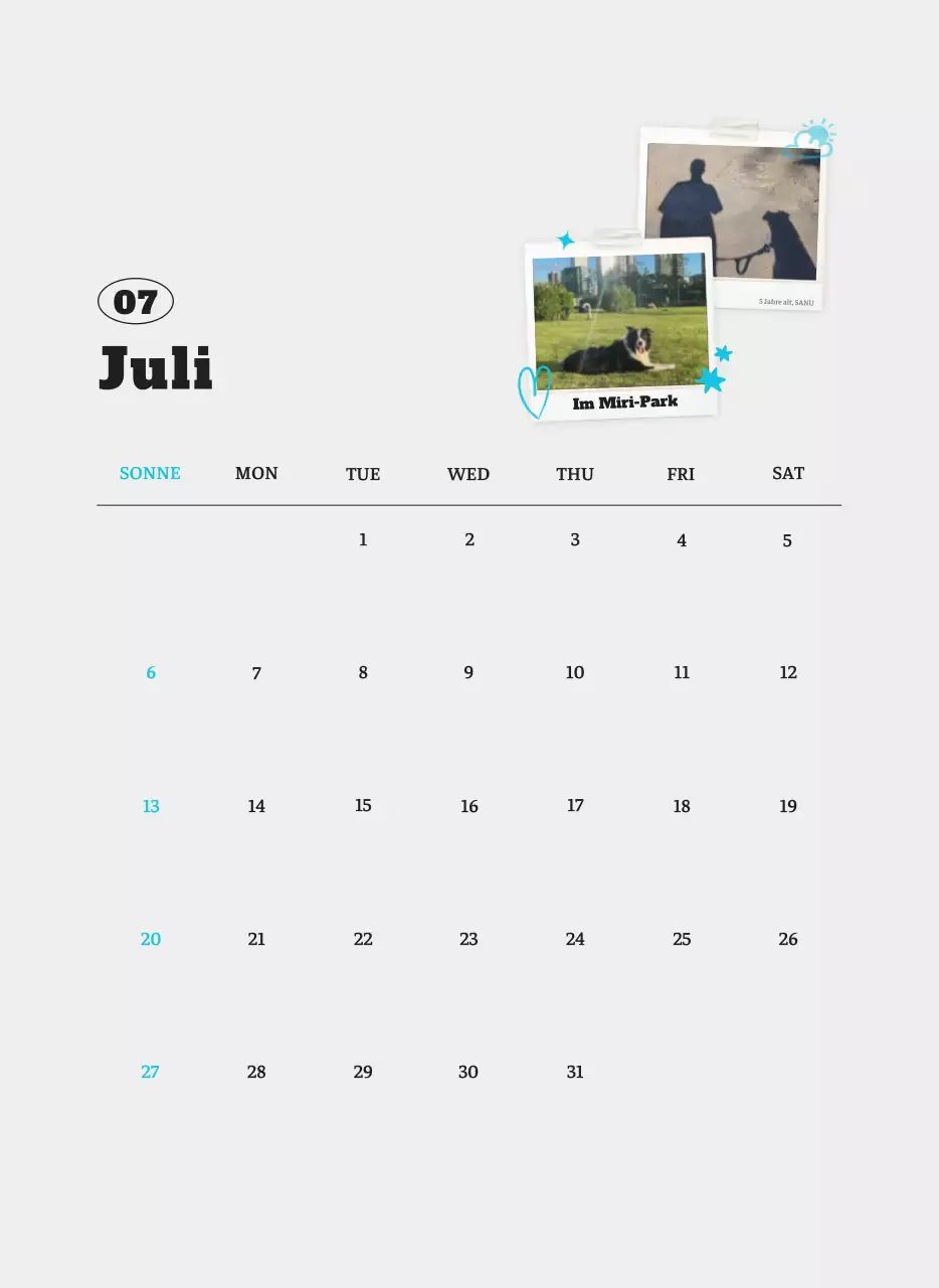 Weißer Neat Ballet-Tier-Fotokalender