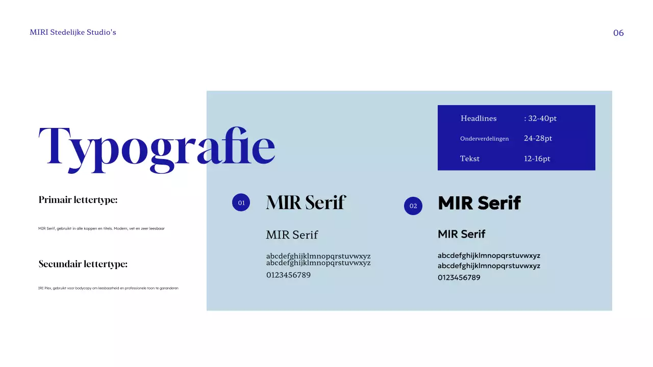 richtlijn blauw modern merk