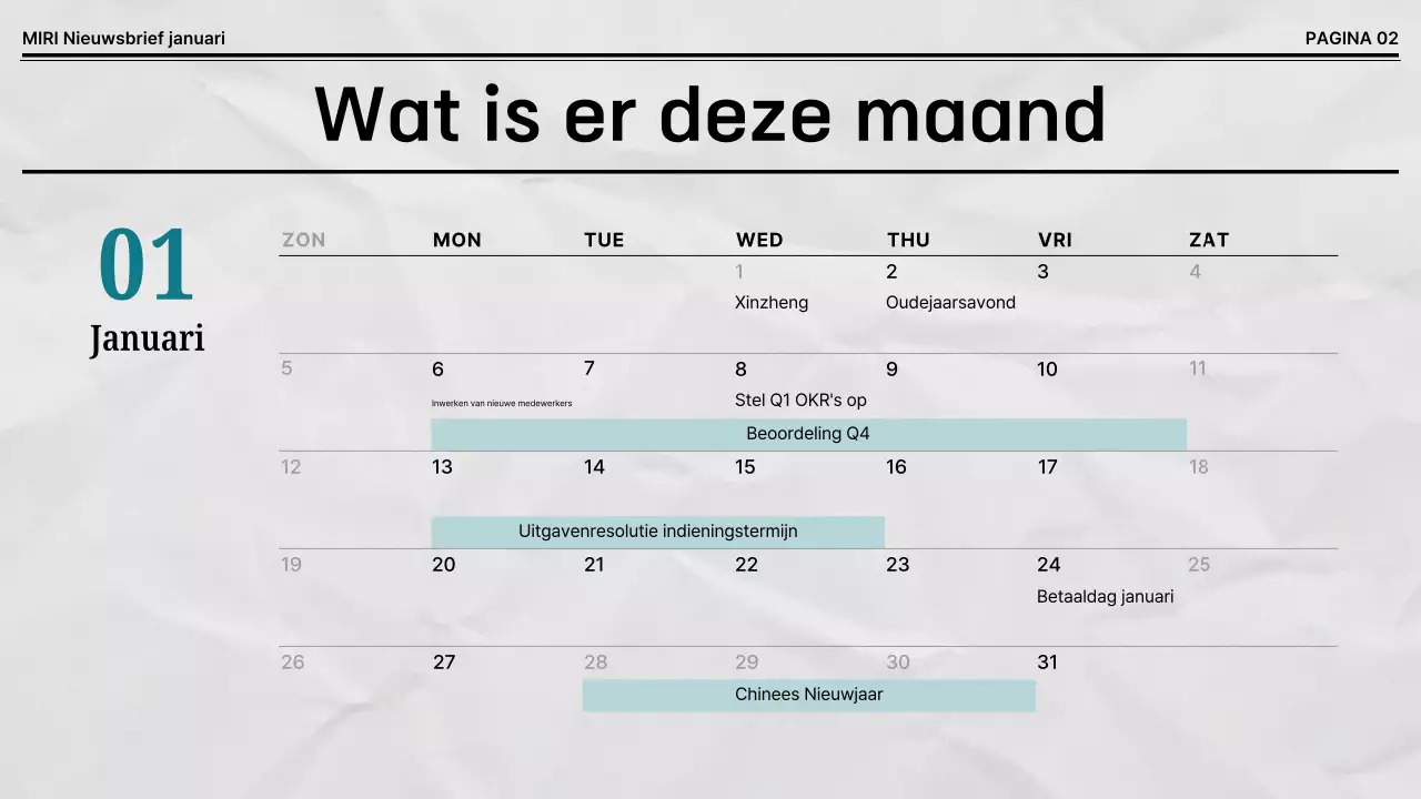 Zwart-wit standaard bedrijfsnieuwsbrief