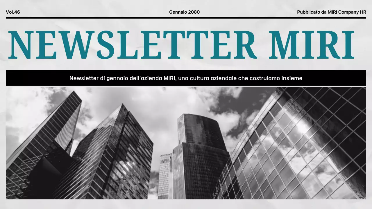 Newsletter aziendale predefinita in bianco e nero