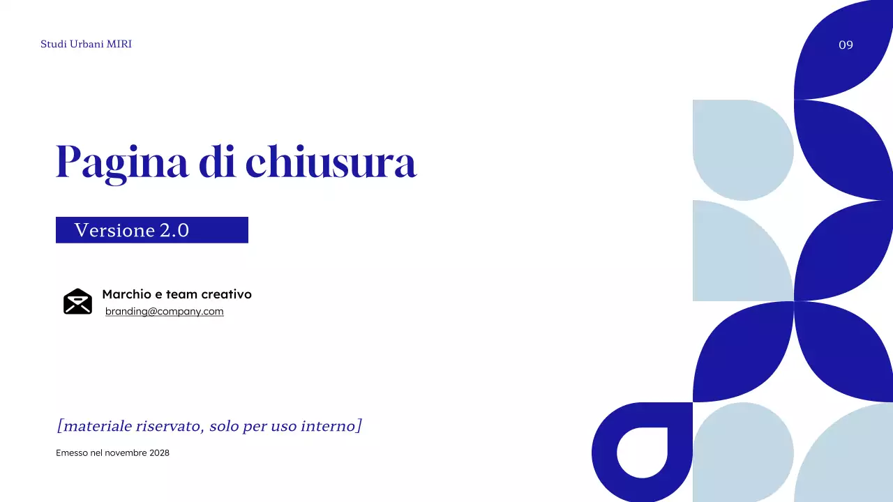 linea guida del marchio blu moderno