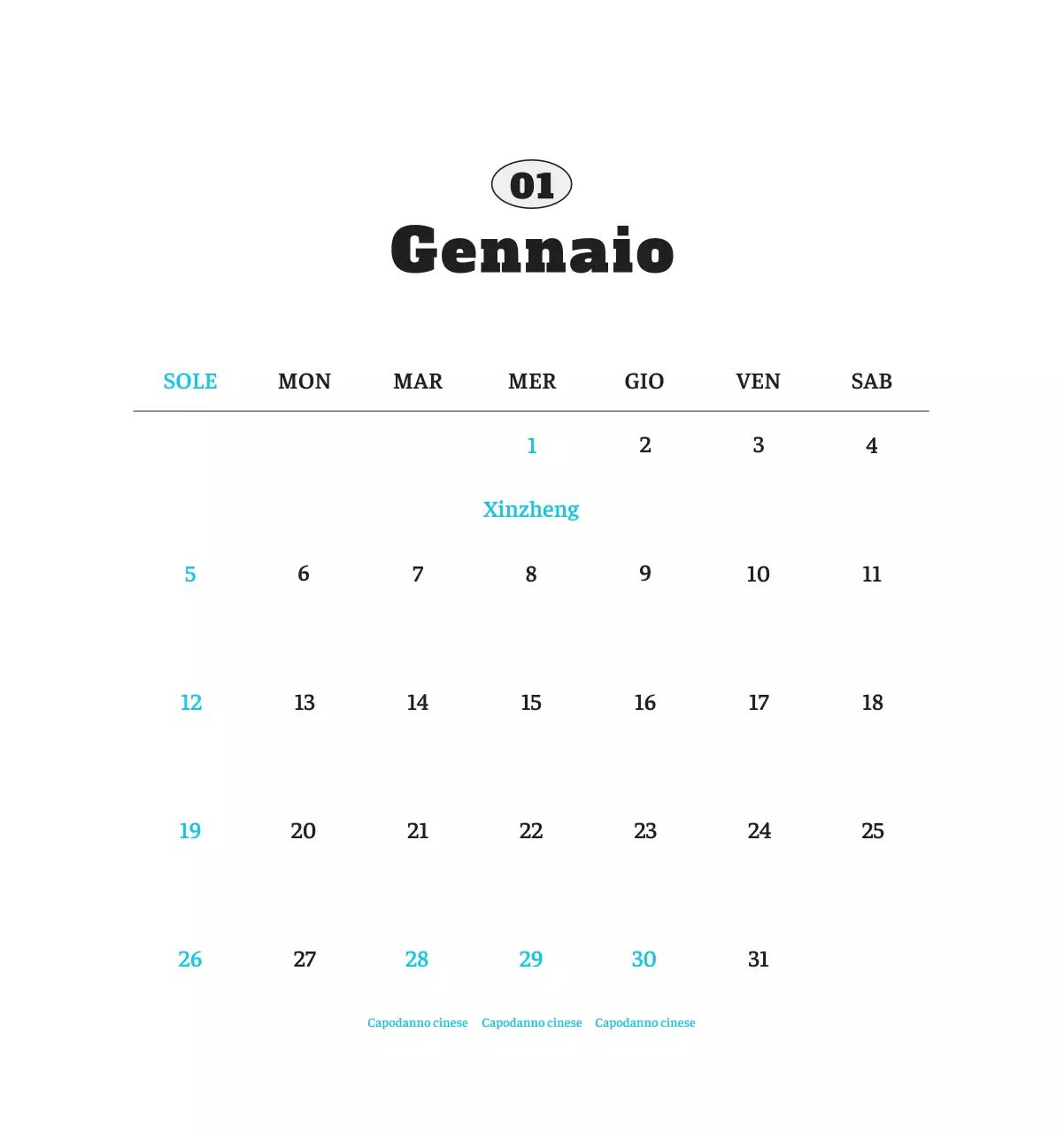 Calendario fotografico degli animali del balletto bianco e ordinato